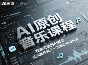 AI原创音乐课程，在家可做的Ai副业，让Ai给所有人一次新的创业机会-副业严选