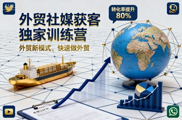 外贸社媒获客独家训练营，外贸新模式，快速做外贸 - 副业严选-副业严选