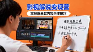 影视解说变现营：通过30+实战案例爆款内容创作技巧，掌握影视解说盈利密码-副业严选