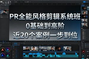 PR全能风格剪辑系统班，0基础到高阶，近20个案例一步到位-副业严选