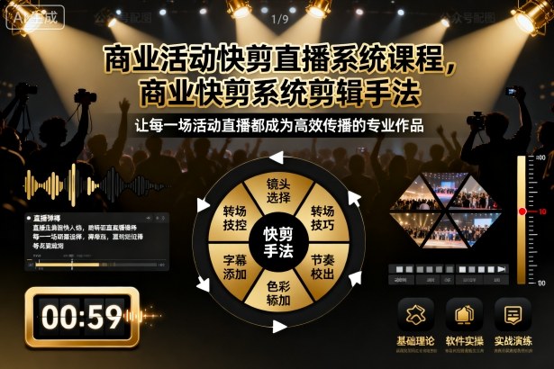 商业活动快剪直播系统课程，商业快剪系统剪辑手法 - 副业严选-副业严选
