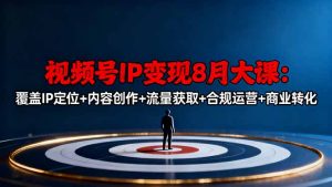 视频号IP变现8月大课，覆盖IP定位+内容创作+流量获取+合规运营+商业转化-副业严选