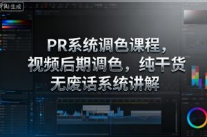 PR系统调色课程，视频后期调色，纯干货无废话系统讲解-副业严选