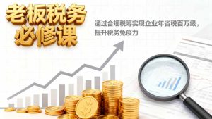 老板税务必修课，通过合规税筹实现企业年省税百万级，提升税务免疫力-副业严选