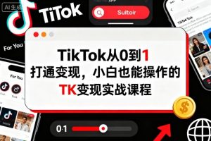 TikTok从0到1打通变现，小白也能操作的TK变现实战课程-副业严选