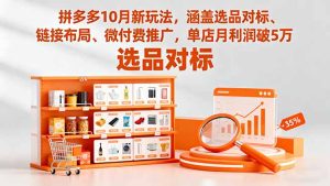 拼多多10月新玩法，涵盖选品对标、链接布局、微付费推广，单店月利润破5万-副业严选