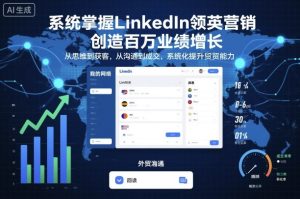 系统掌握LinkedIn领英营销，创造百万业绩增长，从思维到获客，从沟通到成交，系统化提升外贸能力-副业严选