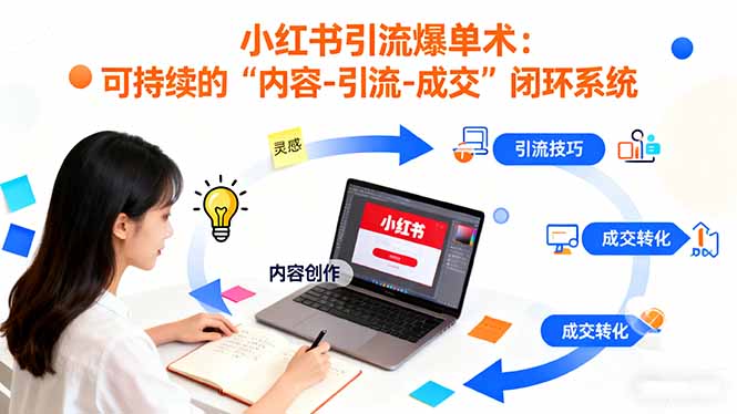 小红书引流爆单术:构建一套低成本 可持续的“内容-引流-成交”闭环系统