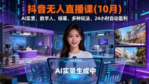 抖音无人直播课(10月-副业严选