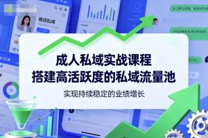 成人私域实战课程，搭建高活跃度的私域流量池，实现持续稳定的业绩增长-副业严选