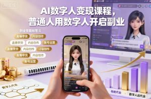 AI数字人变现课程，普通人用数字人开启副业-副业严选