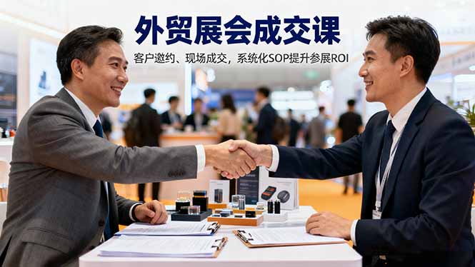 外贸展会成交课，含目标制定、客户邀约、现场成交，系统化SOP提升参展ROI - 副业严选-副业严选