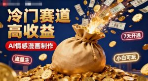 公众号冷门赛道，用AI做情感漫画，7天开通流量主，操作简单，小白可玩-副业严选