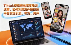 Tiktok短视频出海实战训练营,如何利用海外短视频平台实现引流、带货、测评-副业严选