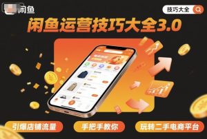 闲鱼运营技巧大全3.0，引爆店铺流量，手把手教你玩转二手电商平台-副业严选