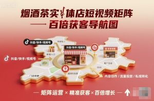烟酒茶实体店短视频矩阵百倍获客导航图-副业严选