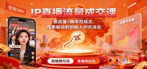 IP直播流量成交课：偷流量+脚本控成交，线索驱动的创始人IP方法论-副业严选
