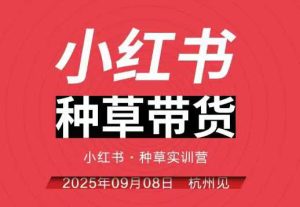 小红书种草带货实训营9月8日杭州线下课，全程录音+字幕，全网唯一小红书实战营-副业严选