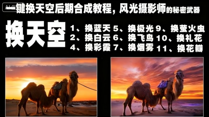 一键换天空后期合成教程，风光摄影师的秘密武器 - 副业严选-副业严选