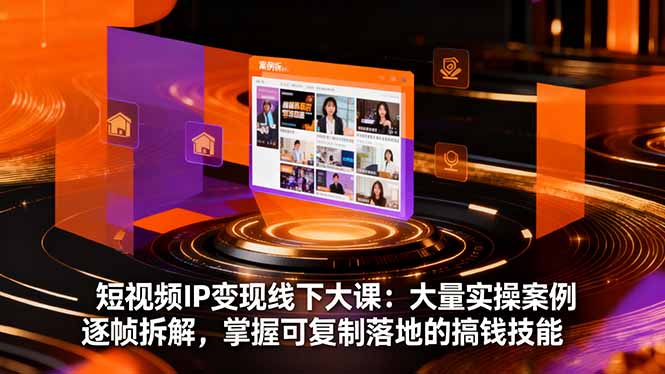 短视频IP变现线下大课：大量实操案例逐帧拆解，掌握可复制落地的搞钱技能 - 副业严选-副业严选