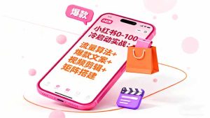 小红书0-100冷启动实战:流量算法+爆款选品+爆款文案+视频剪辑+矩阵搭建-副业严选