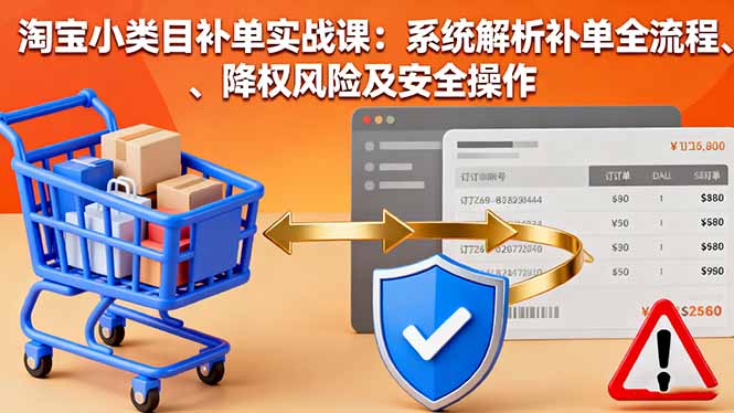 淘宝小类目补单实战课:系统解析补单全流程、降权风险及安全操作