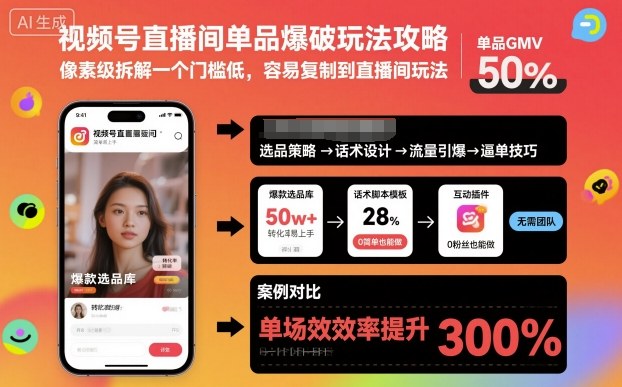 视频号直播间单品爆破玩法攻略，像素级拆解一个门槛低，容易复制到直播间玩法 - 副业严选-副业严选