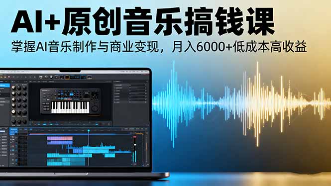 AI+原创音乐搞钱课：掌握AI音乐制作与商业变现，月入6000+低成本高收益 - 副业严选-副业严选