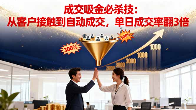 吸金成交营销必杀技：从客户接触到自动成交，单日成交率翻3倍 - 副业严选-副业严选