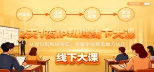 2天1夜IP私域线下大课:从定位到私域变现,拆解全链路落地方法论-副业严选