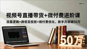 视频号直播带货+微付费进阶课:流量逻辑+微信豆投放+微付费优化,新手月销破50万-副业严选