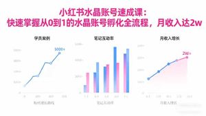 2025小红书水晶账号速成课：快速掌握从0-1水晶账号孵化全流程，月收入达2w-副业严选