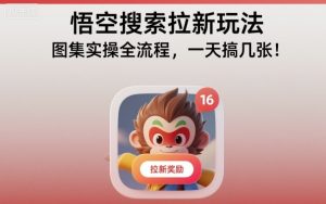 悟空搜索拉新玩法，图集实操全流程，一天搞几张-副业严选