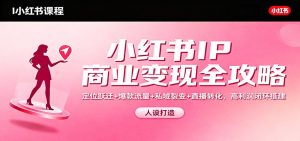 小红书IP商业变现全攻略：定位跃迁+爆款流量+私域裂变+直播转化，高利润闭环搭建-副业严选