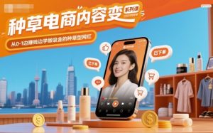 种草电商内容变现系列课,从0-1边賺钱边学做吸金的种草型网红-副业严选