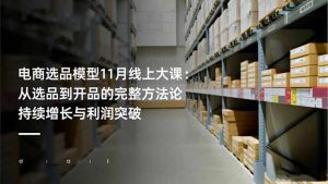 电商选品模型11月线上大课：从选品到开品的完整方法论 持续增长与利润突破-副业严选