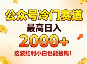 公众号冷门赛道，最高日入1k+，这波红利小白也能捡钱！-副业严选