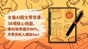 女装AI图文带货课：38项核心技能，素材效率提升80%，月带货收入增加3w+-副业严选