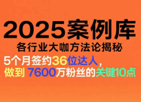 2025案例库，收录各行业大咖的方法论，各行业大咖方法论揭秘 - 副业严选-副业严选