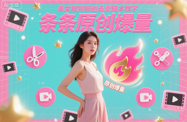 美女视频搬运去重技术教学，条条原创爆量 - 副业严选-副业严选