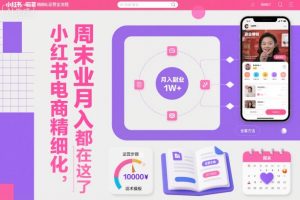 小红书电商精细化运营全流程，周末副业月入1W+，全套方法都在这了-副业严选