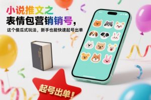 小说推文之表情包营销号，这个傻瓜式玩法，新手也能快速起号出单-副业严选