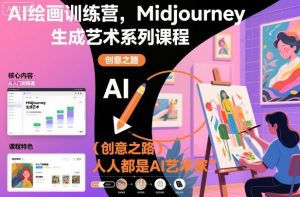 AI绘画训练营,Midjourney生成艺术系列课程,人人都是AI艺术家-副业严选