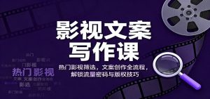 影视文案写作课：热门影视筛选，文案创作全流程，解锁流量密码与版权技巧-副业严选