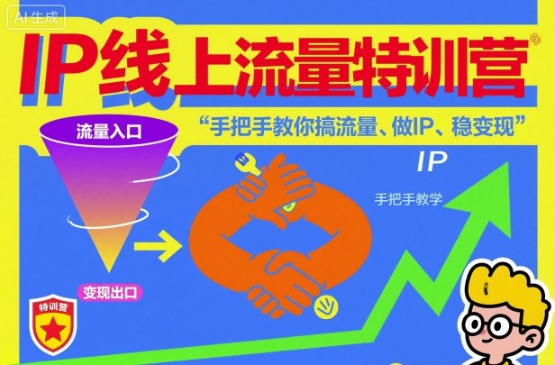 IP线上流量特训营，手把手教你搞流量、做IP、稳变现 - 副业严选-副业严选