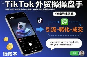 TikTok外贸操盘手，打通公域引流到私域成交全链路，低成本获取高质量海外询盘-副业严选