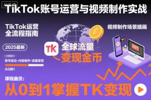 2025最新TikTok账号运营与视频制作实战全流程，从0到1掌握TK变现(含11月最新TK搬运技术)-副业严选