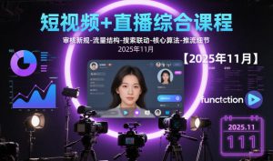 短视频+直播综合课程【2025年11月】,审核新规-流量结构-搜索联动-核心算法-推流细节-副业严选