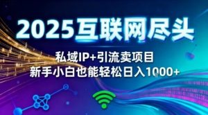 2025网创尽头王炸项目！私域IP+精准引流，新手小白在家躺賺日入1k，零经验也能上手【揭秘】-副业严选