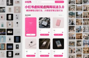 小红书虚拟矩阵玩法3.0，铺货铺笔记型打法，少款狂怼笔记型打法-副业严选